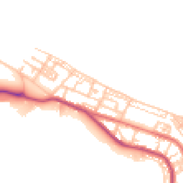 Daytime road noise heatmap for TS24 0ED