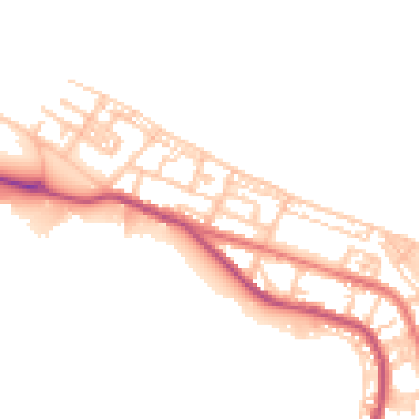 Daytime road noise heatmap for TS24 0EN