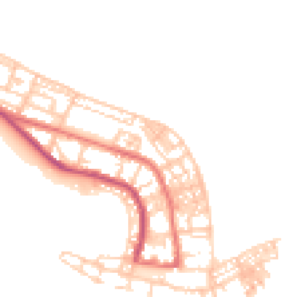 Daytime road noise heatmap for TS24 0HB