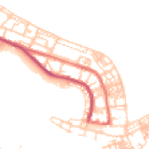 Daytime road noise heatmap for TS24 0LW