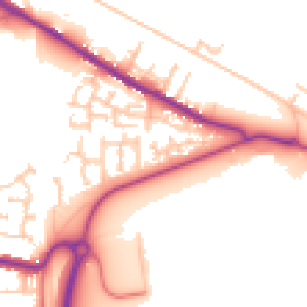 Daytime road noise heatmap for TS24 0TY