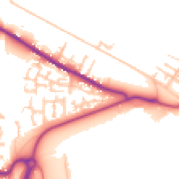 Daytime road noise heatmap for TS24 0UF