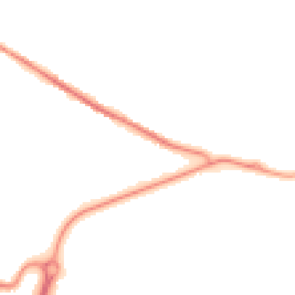 Night-time road noise heatmap for TS24 0UF