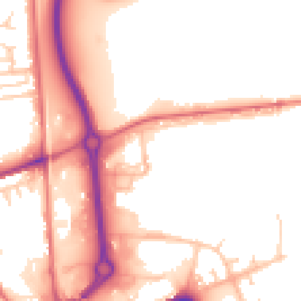 Daytime road noise heatmap for TS24 0UY