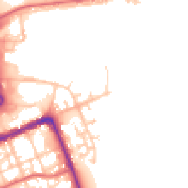 Daytime road noise heatmap for TS24 0WB