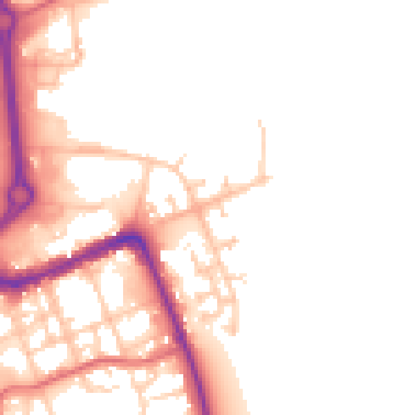 Daytime road noise heatmap for TS24 0WE