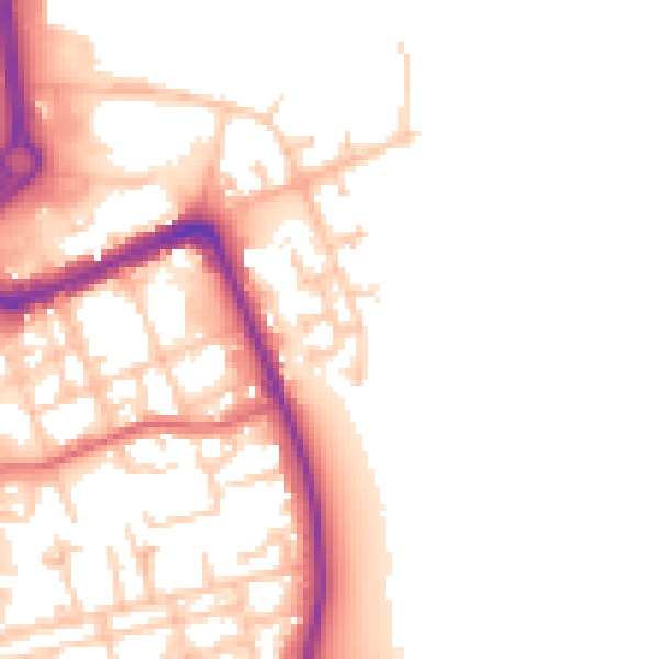 Daytime road noise heatmap for TS24 0XL