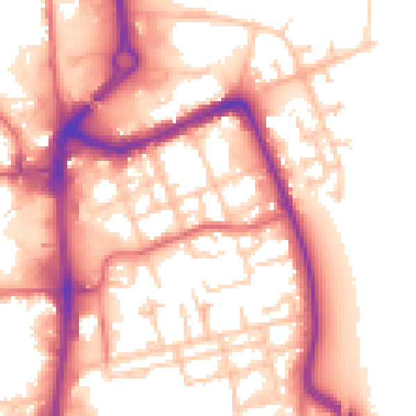 Daytime road noise heatmap for TS24 7AG