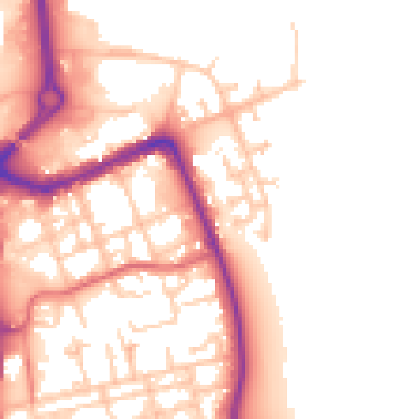 Daytime road noise heatmap for TS24 7AQ