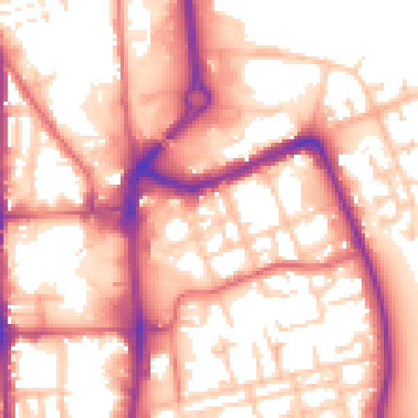 Daytime road noise heatmap for TS24 7DA