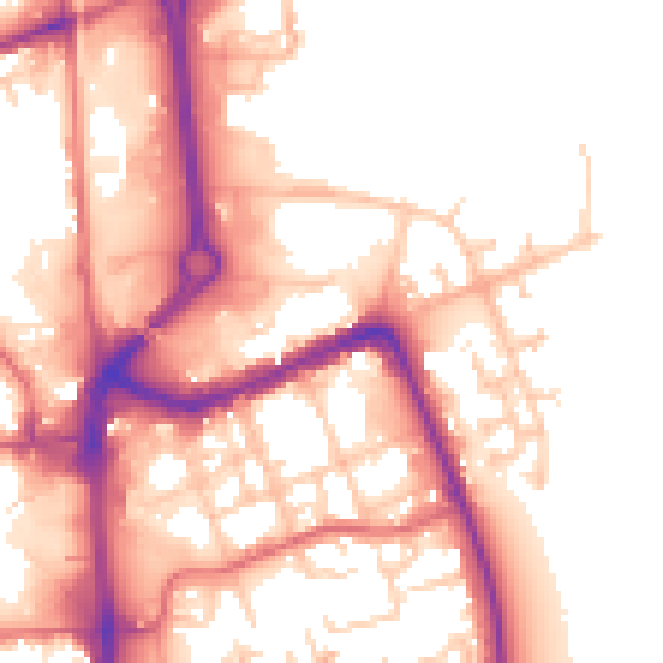 Daytime road noise heatmap for TS24 7DN