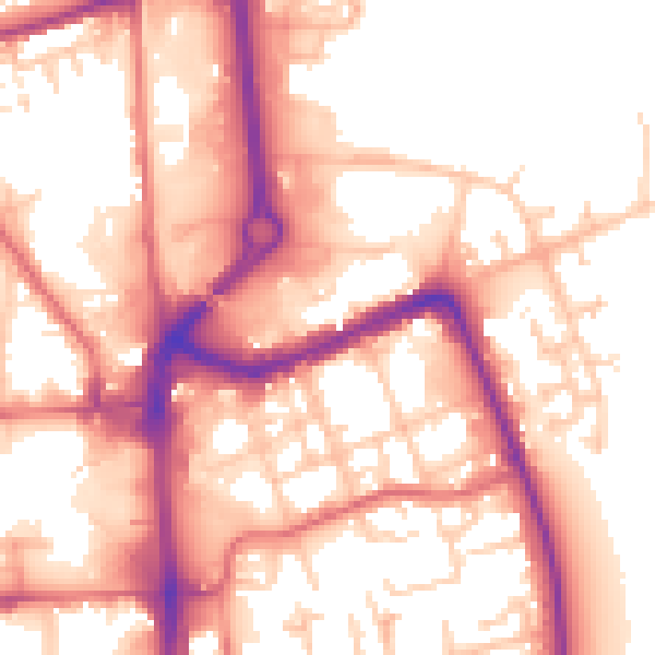 Daytime road noise heatmap for TS24 7DX