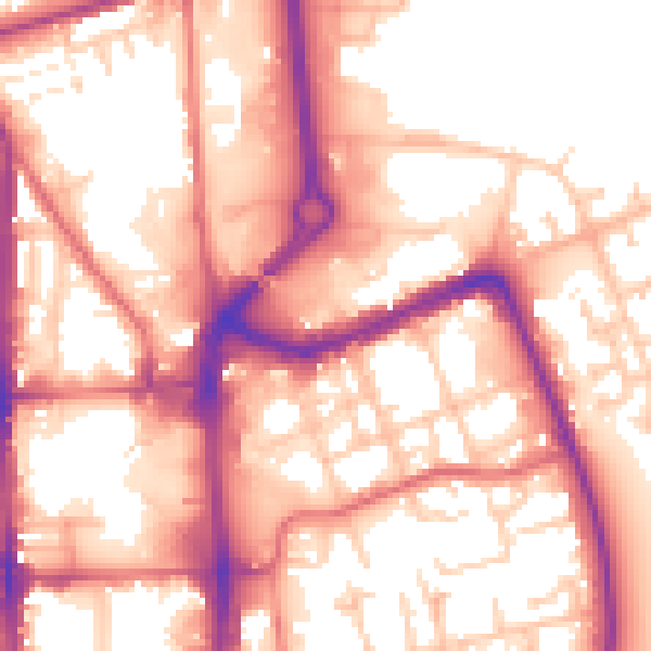 Daytime road noise heatmap for TS24 7EB
