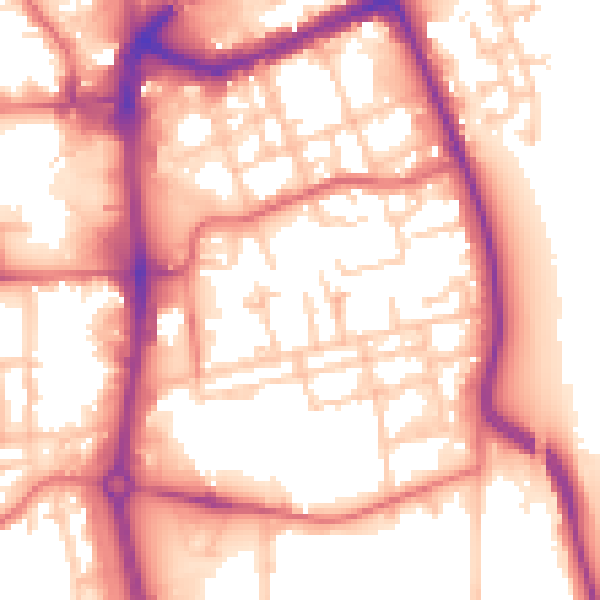 Daytime road noise heatmap for TS24 7JB