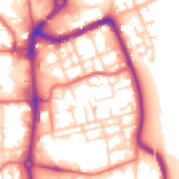 Daytime road noise heatmap for TS24 7JF