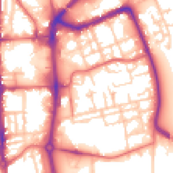 Daytime road noise heatmap for TS24 7JL