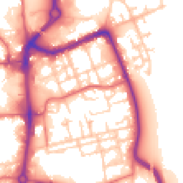 Daytime road noise heatmap for TS24 7NS
