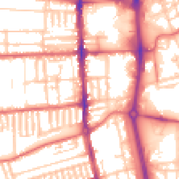 Daytime road noise heatmap for TS24 7QG
