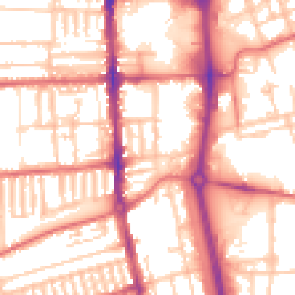 Daytime road noise heatmap for TS24 7QW