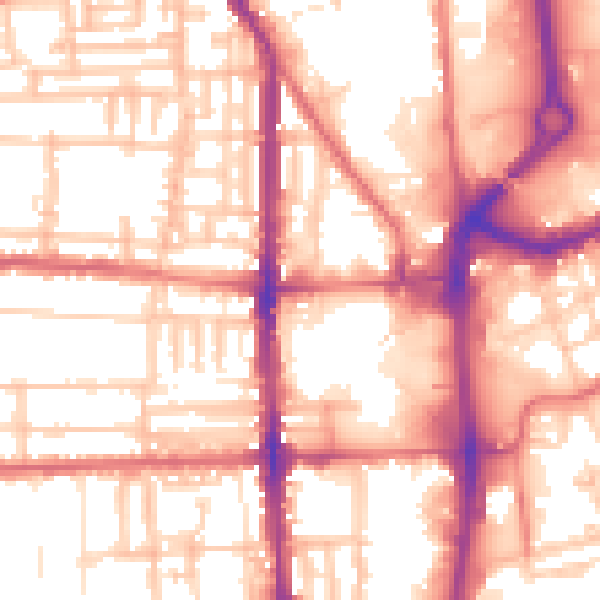 Daytime road noise heatmap for TS24 7SE