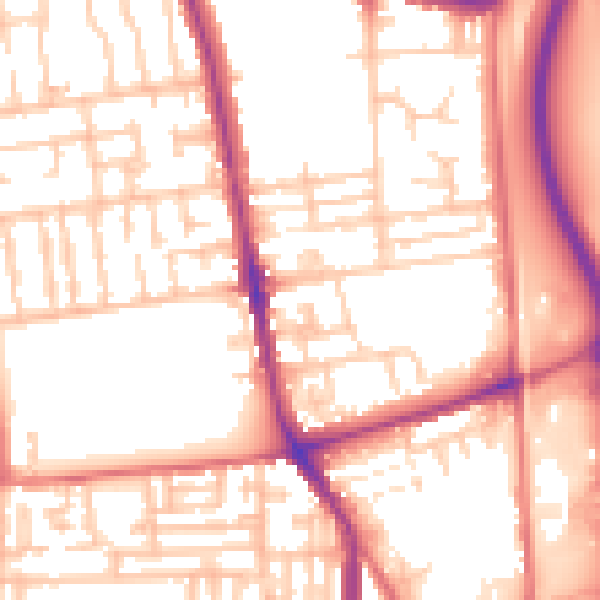 Daytime road noise heatmap for TS24 8BP