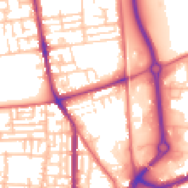 Daytime road noise heatmap for TS24 8DG
