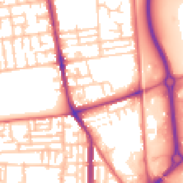 Daytime road noise heatmap for TS24 8EB
