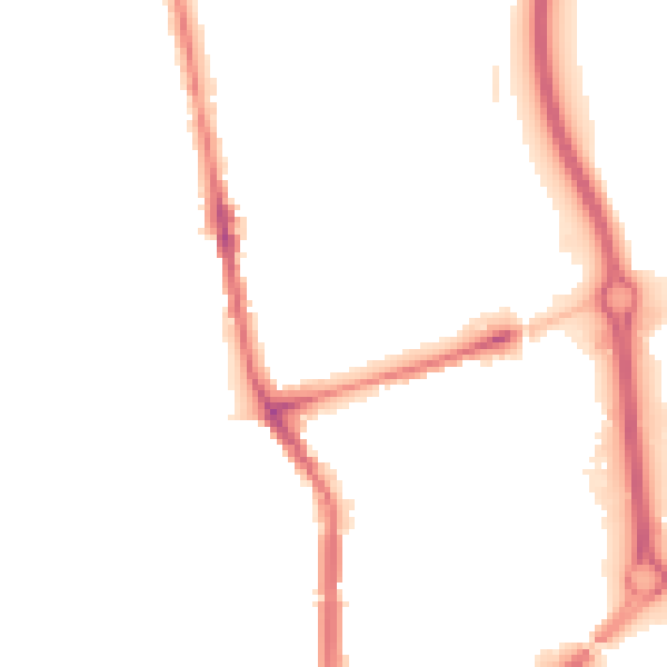 Night-time road noise heatmap for TS24 8EB