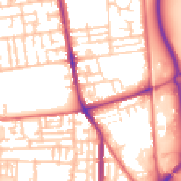 Daytime road noise heatmap for TS24 8ED