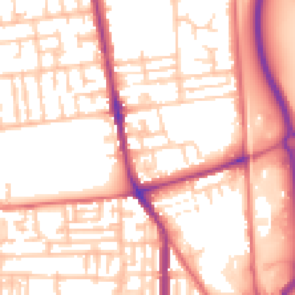 Daytime road noise heatmap for TS24 8EQ