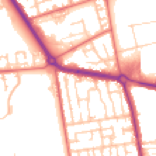 Daytime road noise heatmap for TS24 8GY