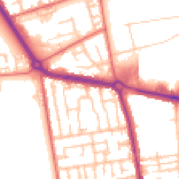 Daytime road noise heatmap for TS24 8GZ