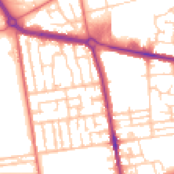 Daytime road noise heatmap for TS24 8HY