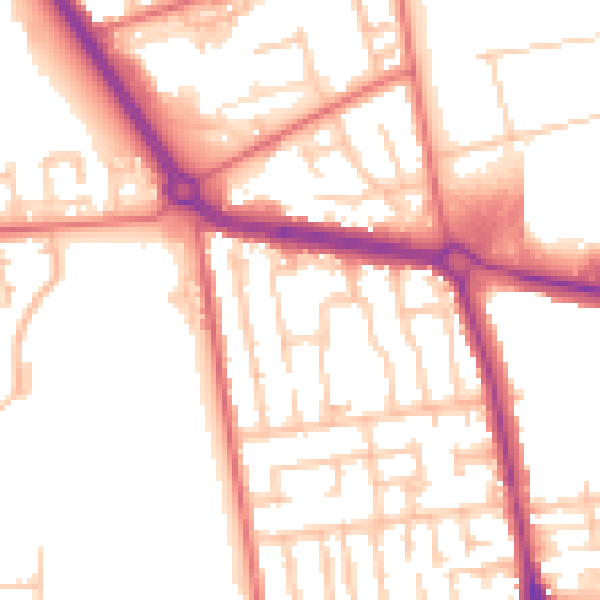 Daytime road noise heatmap for TS24 8LQ