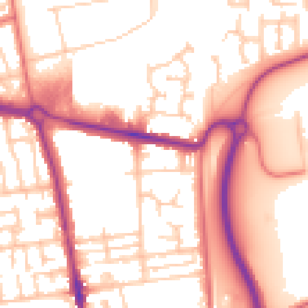 Daytime road noise heatmap for TS24 8ND