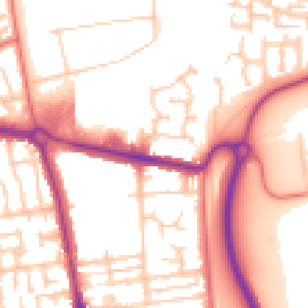 Daytime road noise heatmap for TS24 8NY