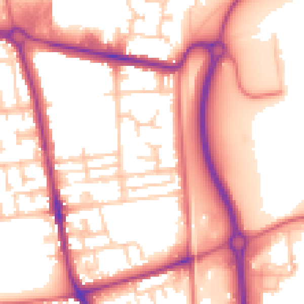 Daytime road noise heatmap for TS24 8PH