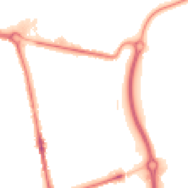 Night-time road noise heatmap for TS24 8PQ