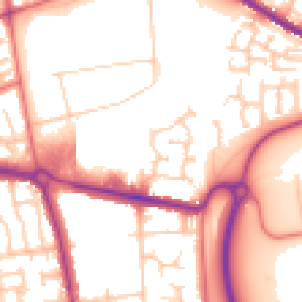 Daytime road noise heatmap for TS24 8RB