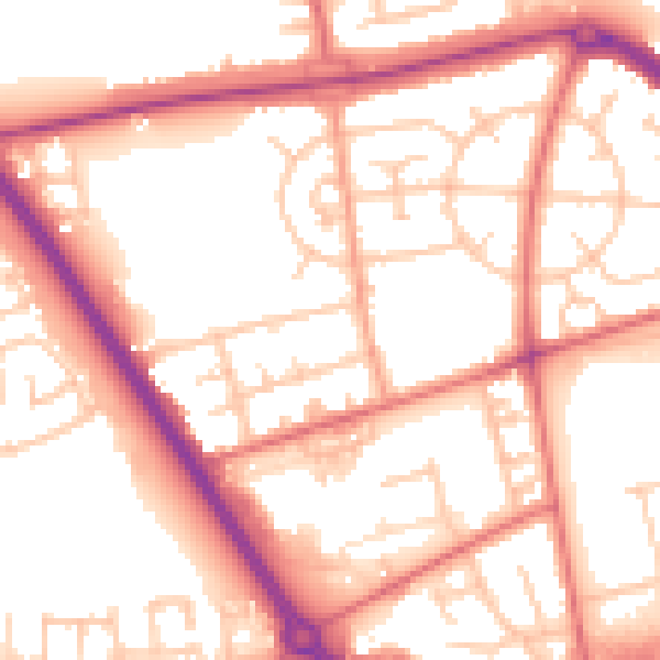 Daytime road noise heatmap for TS24 9BL