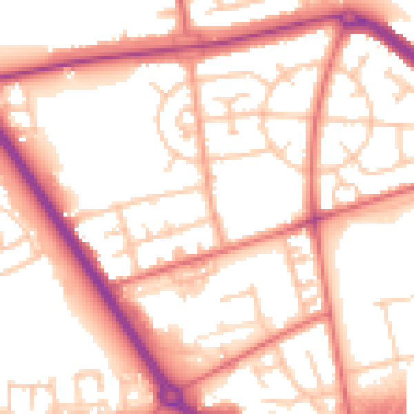 Daytime road noise heatmap for TS24 9BN