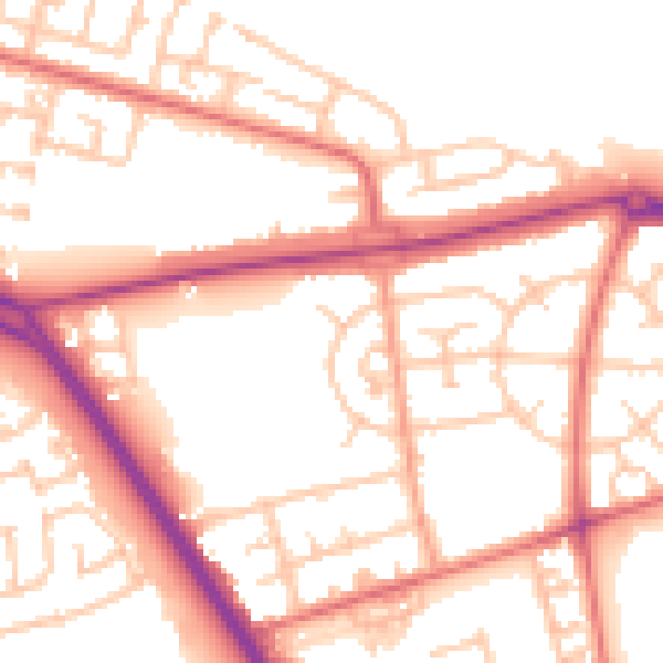 Daytime road noise heatmap for TS24 9BT