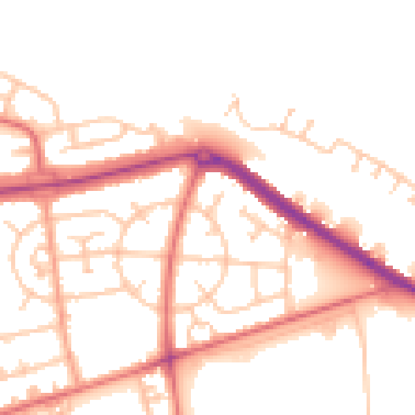 Daytime road noise heatmap for TS24 9HS