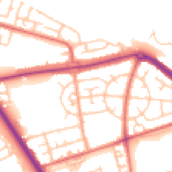 Daytime road noise heatmap for TS24 9JJ