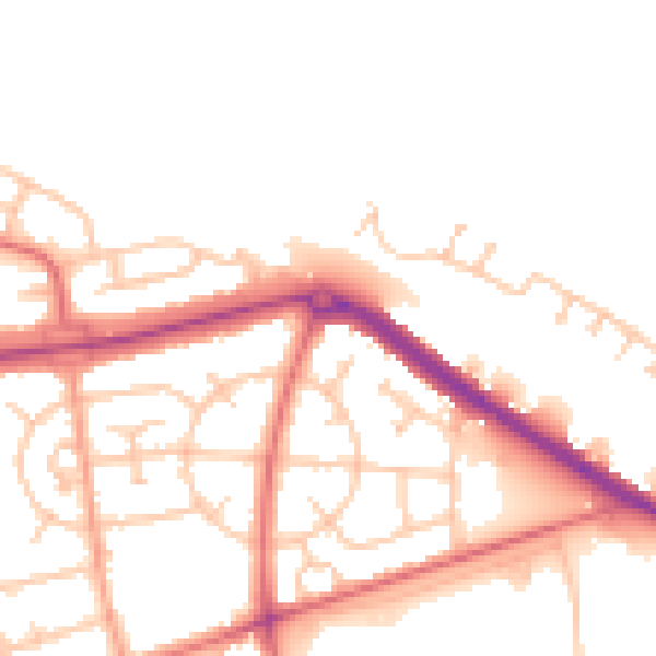 Daytime road noise heatmap for TS24 9LA