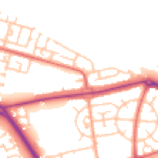 Daytime road noise heatmap for TS24 9LT