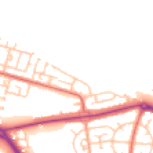 Daytime road noise heatmap for TS24 9ND