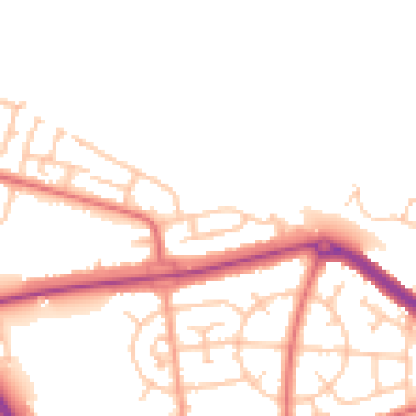 Daytime road noise heatmap for TS24 9NE