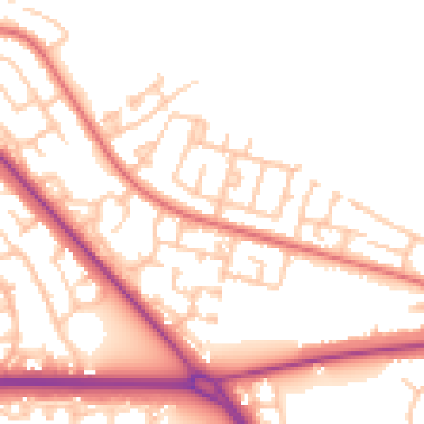 Daytime road noise heatmap for TS24 9PL