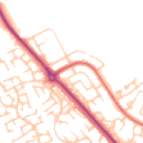 Daytime road noise heatmap for TS24 9RW